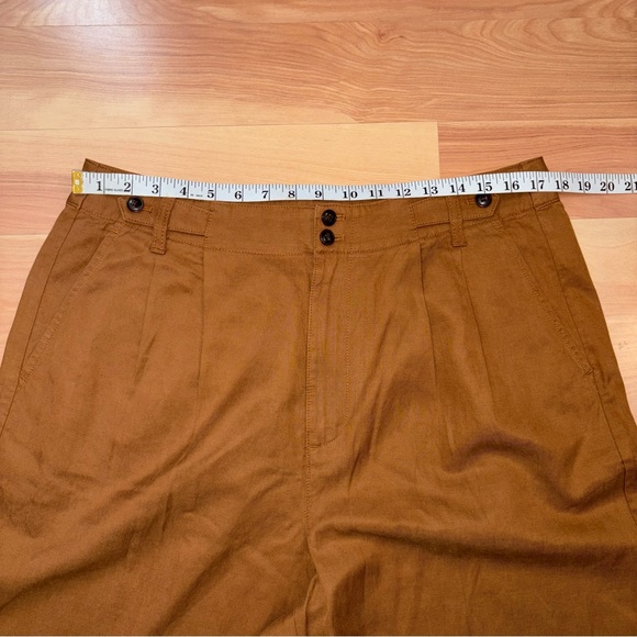 Madewell NWT The Curvy Harlow Wide-Leg Pant in Drapey Twill in Brown Acorn Sz 14 - Picture 4 of 16